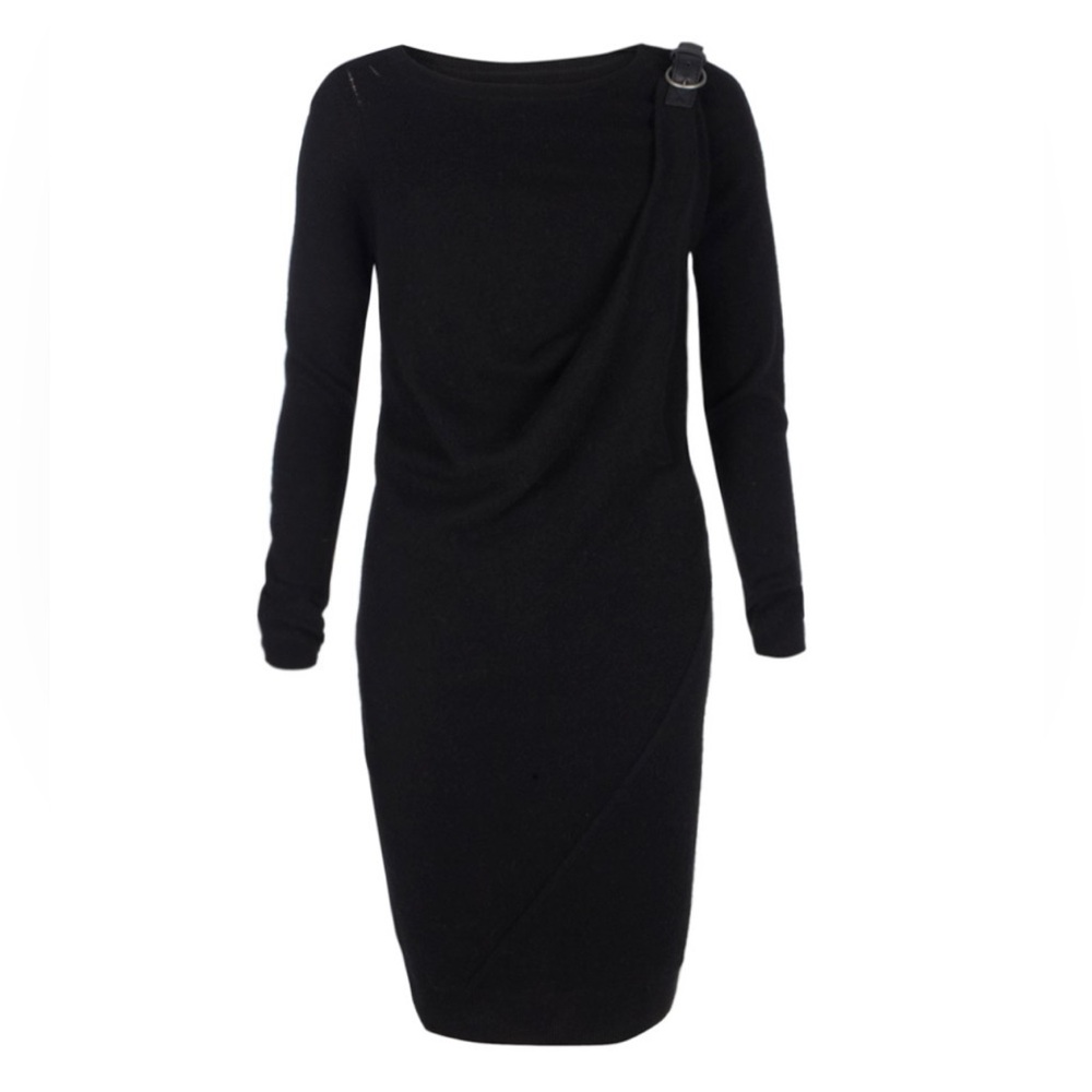 AllSaints Ellil Draped Sweater Dress with leather buckle